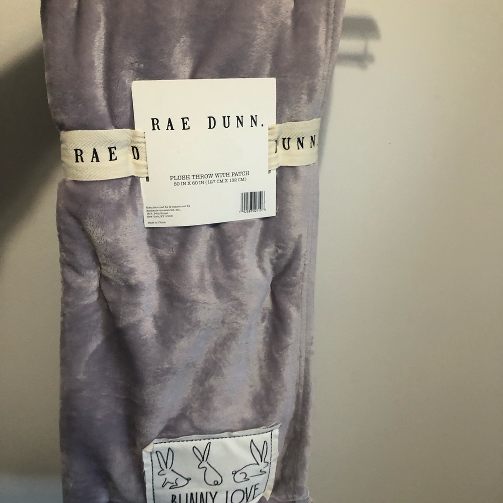 Rae Dunn Bunny Love Plush Throw
